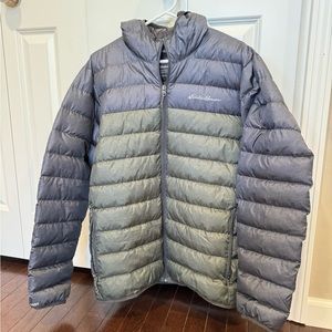 Eddie Bauer Puffer Coat with hood, size large. Like new, worn once